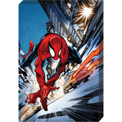 Marvel Spider-Man Zooming Through City Canvas
