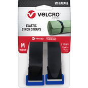 Velcro Brand Garage Elastic Cinch Strap 15 in. x 1 in. with Blue D Ring 2 pk.