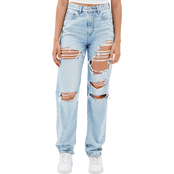 American Eagle Juniors Ripped Highest Waist Baggy Straight Jeans