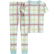 Carter's Little Boys Plaid 100% Cotton Snug Fit 2 pc. Pajama Set