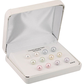 Imperial Sterling Silver Multicolor Cultured Pearl Stud Earring Set