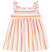 Carter's Infant Girls Orange Striped Dress and Diaper Cover 2 pc. Set