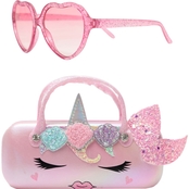 OMG Accessories Gisel Mermicorn Sunglass Case Shell Crown and Matching Sunglasses