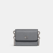 COACH Polished Pebbled Leather Half Flap Card Case