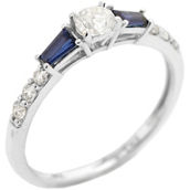 Matrix 14K White Gold 0.43 CTW Blue Sapphire Classic Solitaire Engagement Ring