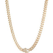 Lauren Ralph Lauren Gold Tone Wheat Chain Logo Collar Necklace