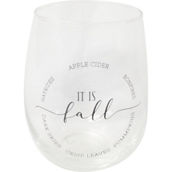 Gibson Home It Is Fall Decorated Stemless Wine Glass 18 oz.