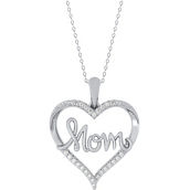 Sterling Silver 1/10 CTW Diamond Mom Heart Pendant