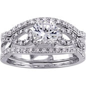 Sofia B. 10k White Gold Created White Sapphire Diamond Infinity 3 pc. Bridal Set