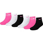 Nike Little Girls Metallic Swoosh Quarter Socks 6 pk.