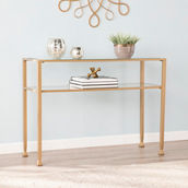 SEI Jaymes Gold Metal and Glass Console Table