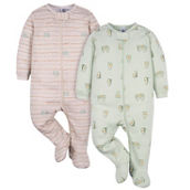 Gerber Infant Sleep N Play Avo Cuddle Footed Pajama 2 pk.
