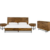 Armen Living Cusco Acacia Bedroom 4 pc. Set with Dresser and Nightstands
