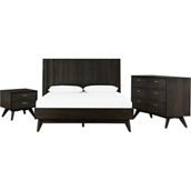 Armen Living Baly Acacia Loft Bed and Nightstands Bedroom 3 pc. Set