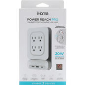 iHome Power Reach Pro Surge Protector with Detachable USB Hub and 20W USB-C