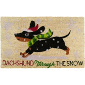 Design Imports Dachshund Through The Snow Doormat