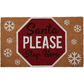 Design Imports Santa Please Stop Sign Doormat 18 x 30 in.