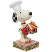 Jim Shore Peanuts Snoopy Holding Gingerbread House Figurine