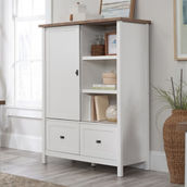 Sauder White Storage Cabinet with File Drawers