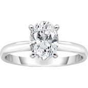 Ray of Brilliance 14K White Gold 2 CTW Lab Grown Oval Diamond Solitaire Ring