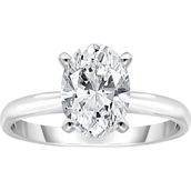 Ray of Brilliance 14K White Gold 3 CTW Lab Grown Oval Diamond Solitaire Ring