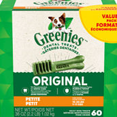 Greenies Original Petite Dog Dental Care Chews Oral Health Dog Treats 36 oz.