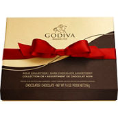 Godiva 18 pc. Dark Chocolate AOK Gift Box with Red Ribbon