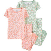 Carter's Infant Girls Floral 100% Cotton Snug Fit 4 pc. Pajama Set