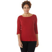 Passports Knit Boat Neck 3/4 Sleeves Tee