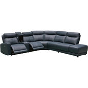 Abbyson Kimmel Power Reclining Leather Sectional with Power Headrests