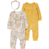 Carter's Infant Girls Cotton Footless Pajamas 3 pc. Set