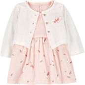 Carter's Infant Girls Bodysuit Dress and Cardigan 2 pc. Set