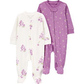 Carter's Infant Girls Two Way Zip Cotton Sleep and Play 2 pk.