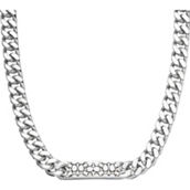 Coach 12 in. Rhodium Quilted Signature Link Necklace