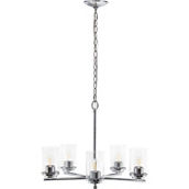 Lalia Home 5 Light 20.5 in. Clear Glass and Metal Hanging Pendant Chandelier