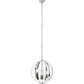 Lalia Home 3 Light 18 in. Adjustable Globe Hanging Metal and Clear Glass Pendant