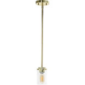 Lalia Home 1 Light Farmhouse Adjustable Hanging Clear Glass Pendant  5.75 in.
