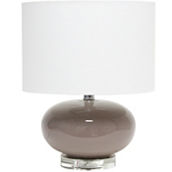 Lalia Home Modern Ovaloid Glass Bedside Table Lamp