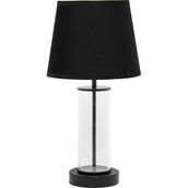 Simple Designs Encased Metal and Clear Glass Table Lamp
