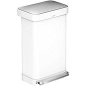 Simple Human 45L Rectangular Step Trash Can with Liner Pocket