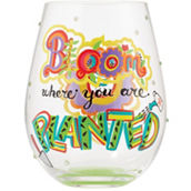 Lolita Stemless Wine Glass Bloom Where You are Planted