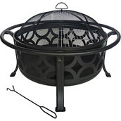 Chard 36 in. Round Steel Fire Pit with Spark Screen