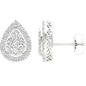 Pure Brilliance 14K White Gold 1 CTW Fashion Earring with IGI Certification