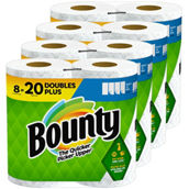 Bounty Select-A-Size White Paper Towels, 8 Double Plus Rolls, 904 Sheets