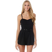 Almost Famous Juniors Cami Belted Romper With Padded Cups
