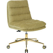 OSP Home Furnishings Legacy Deluxe Faux Leather Office Chair with Gold Base