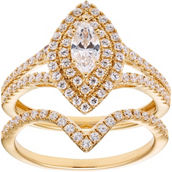 14K Yellow Gold IGL Certified 1 CTW Diamond Marquise Bridal Set