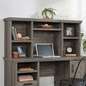 Sauder Desktop Hutch with Shelves in Pebble Pine