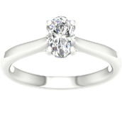 Pure Brilliance 14K White Gold 3/4 ct. Oval Solitaire Ring IGI Certified, Size 7