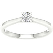 Pure Brilliance 14K White Gold 1/4 ct. Round Solitaire Ring IGI Certified, Size 7